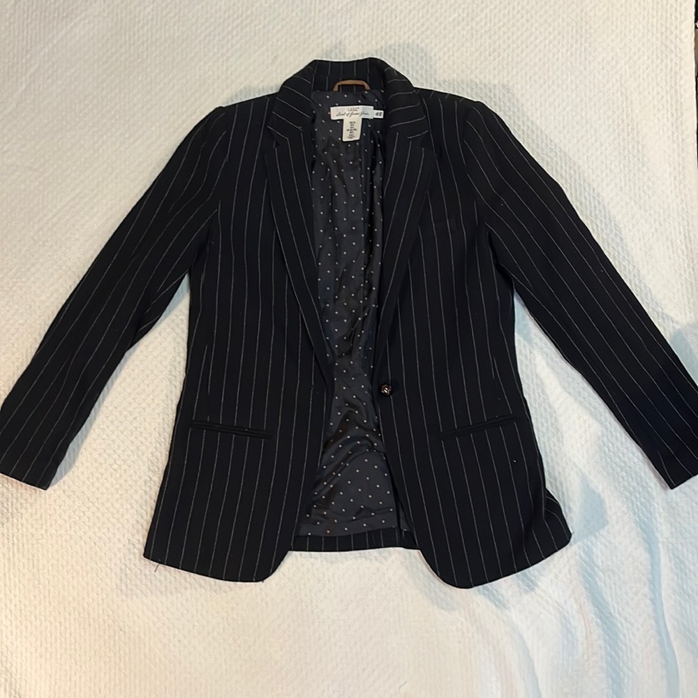 Pin Stripe H&M Blazer W/Elbow Pads